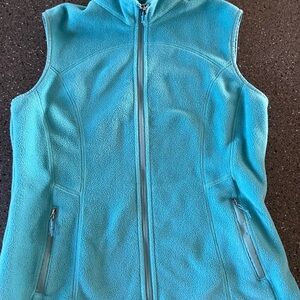 Eddie Bauer Blue Fleece Vest Tailored Fit